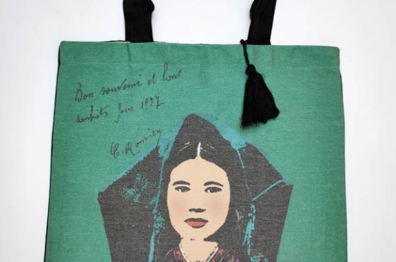 Tote linen bag printed with Vietnamese women-Miss Lam